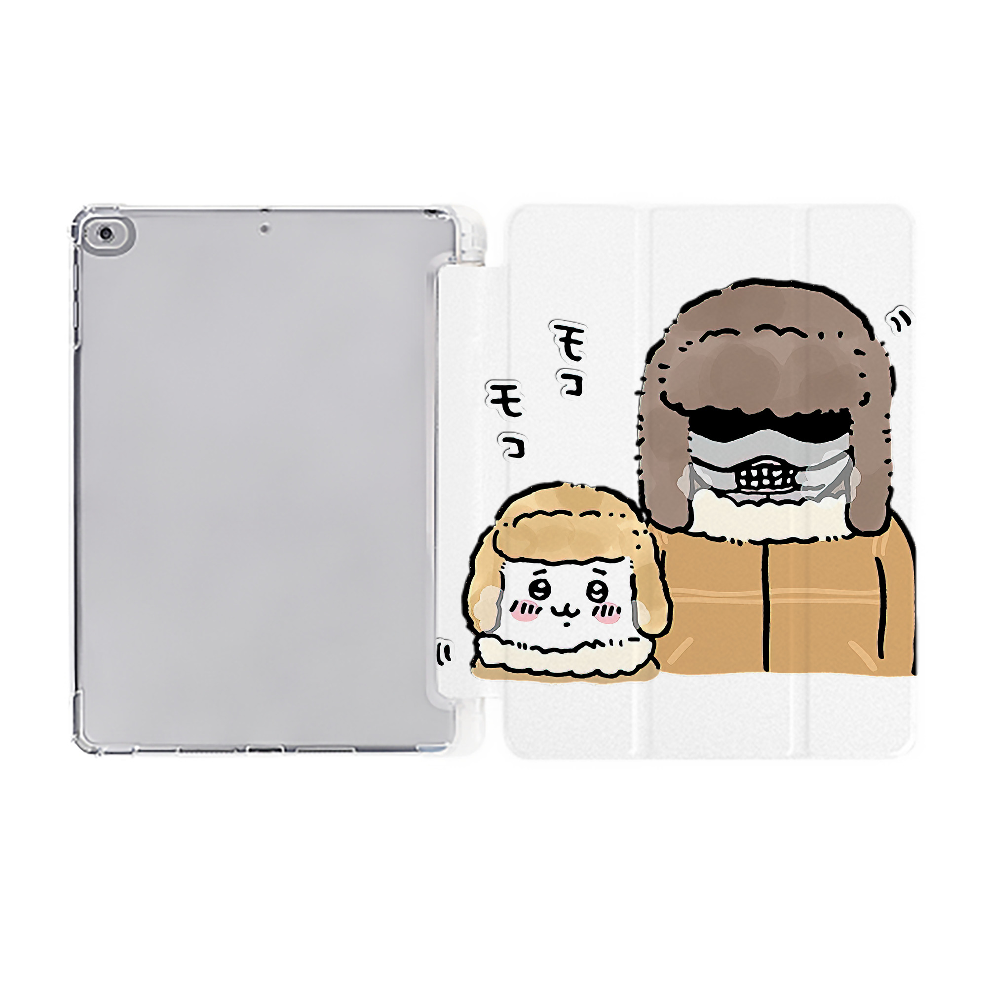 （画像用） ちいかわ 労働の鎧さん Chii-kawa Mr. Armor of Labor IPad ケース ペン収納付き 三つ折りスタンド PUレザー×シリコン 対応機種9.5/10.5/10.9インチ